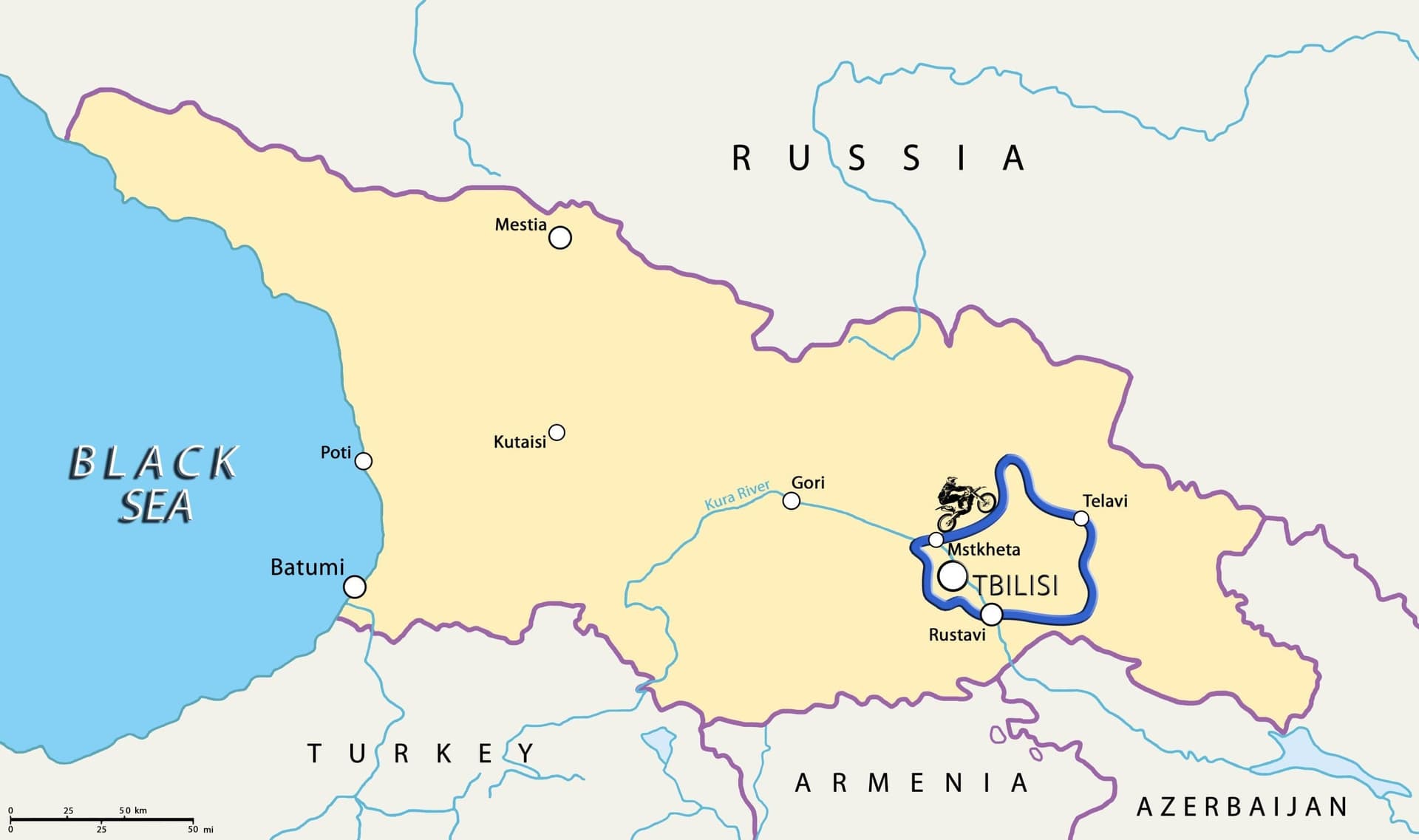 Approximate tour route
